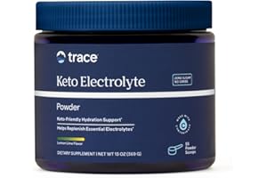 Trace Minerals Keto Electrolyte Powder - Electrolytes for Fluid Balance Support - Muscle Stamina - Powder Supplement - Zero-Sugar - Gluten-Free & Vegan - Lemon Lime - 55 Servings