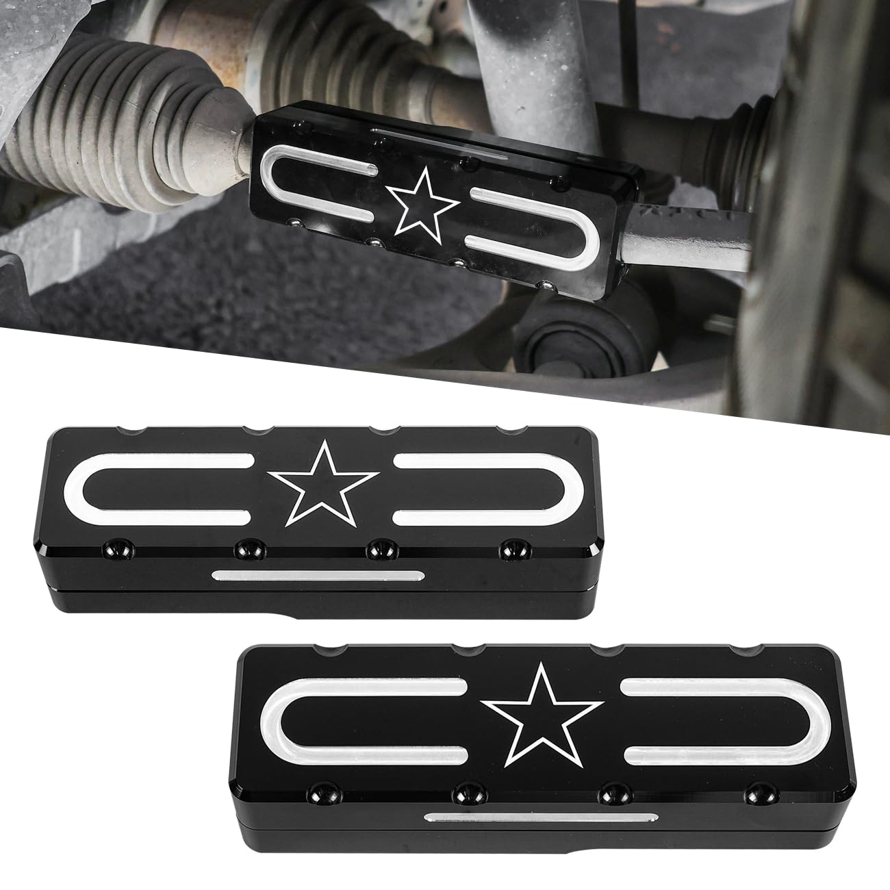 Photo 1 of Tmipakioy Aluminum Left and Right Tie Rod Sleeves Tie Rod Brace Protector Set Tie Rod Bar Cover Compatible with for Ford Bronco 2 Door 4 Door 2021 2022 2023 2024 (Non Hoss 3.0)