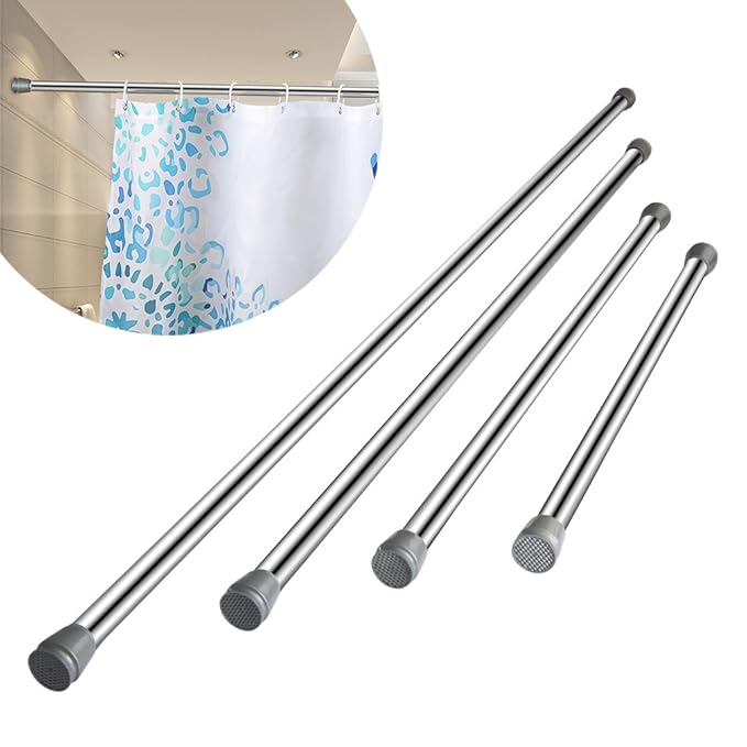 Hochwertige verstellbare Duschvorhangstange Duschvorhang Spannstange,50cm-80cm,(viele Längen) durch Drehen verstellbare Teles