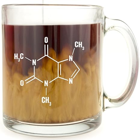 Caffeine Molecule Glass Coffee Mug Amazon De Home Kitchen