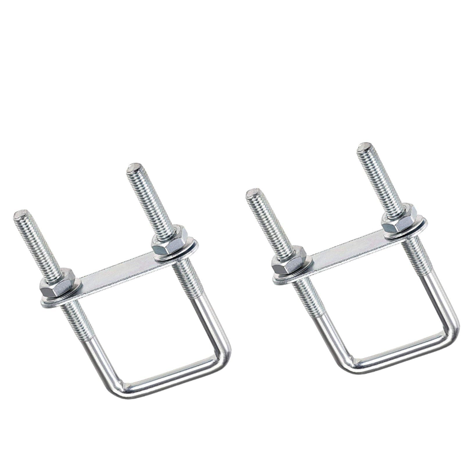TOP-VIGOR 2 sets M8 Square U-Bolts, 40mm Inner Width 100mm Length Steel U-Bolts with Nut, Plate, Washer for Building Installations Mechanical Parts Connection Cehicles Ships — image 1
