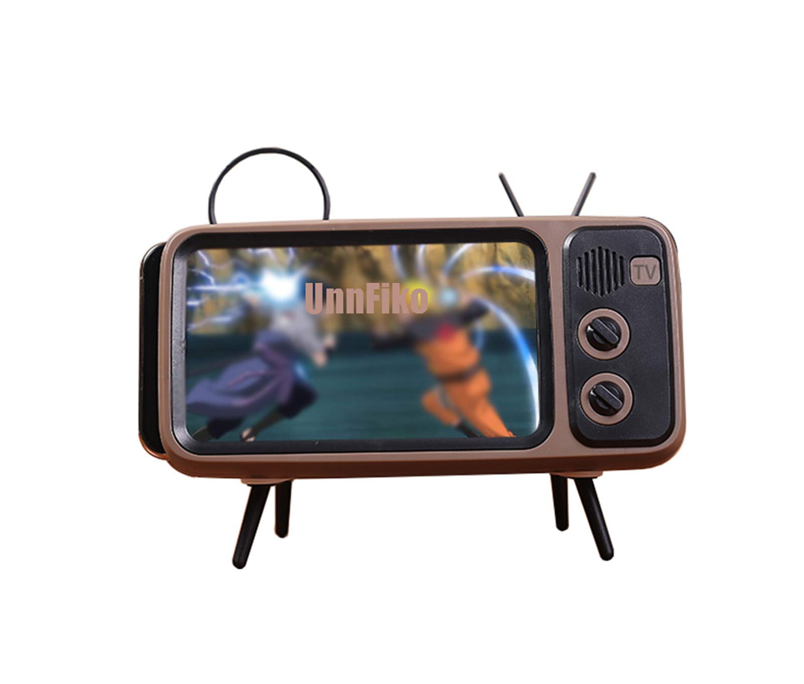 Photo 1 of UnnFiko Wireless Bluetooth Speakers Retro TV Style Stand Holder, Cartoon Desktop Bracket Desk Mount, Universal for Samsung iPhone 12 13 14 11 Pro Max (TV Brown Bluetooth)
