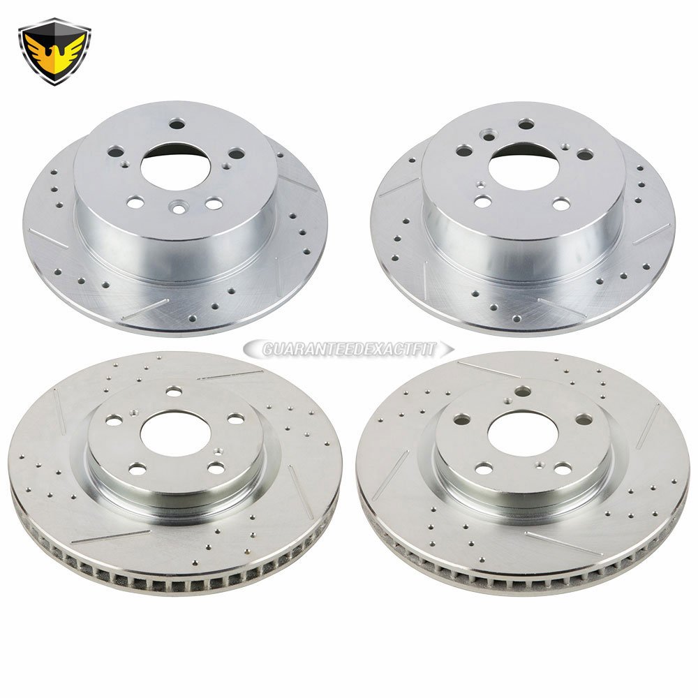Drilled Slotted Front Rear Brake Rotors For Toyota Camry