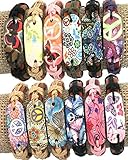 Mix Style Genuine Leather Bracelet Romantic Peace Butterfly Flower Prints