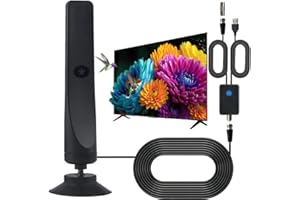 URISELT Wave Max TV Antenna 2025, Signal Booster with Crisp HDTV Display, Indoor Antennas for Smart Tvs with All TVs, Coverage Up to 500 Miles, Supports 4K,1080p,HD Digital Antenna for Local(1 Pc)