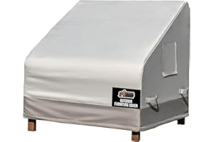 GORILLA GRIP Waterproof Medium Outdoor Patio Chair Cover, 30 Inch, Adjustable Furniture Covers Sets for Winter, Keep Cushions Dry, Protects from Sun, Snow, Rain, Windproof, UV Coated, 1 Pack