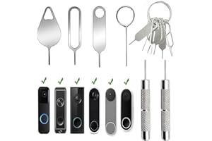 AYWFEY 8 Pcs Security Pin Key Release Removal Tool Compatible with Arlo Video Doorbell, Eufy Video Doorbell and Nest Video Doorbell,with 2 Doorbell Removal Pins and A Key Ring(4 Styles, A Combination)