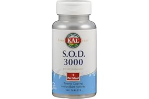 KAL S.O.D. 3000 | Superoxide Dismutase and Catalase | Antioxidant Activity | Enteric Coated for Maximum Assimilation | Lab Verified | 100 Tablets
