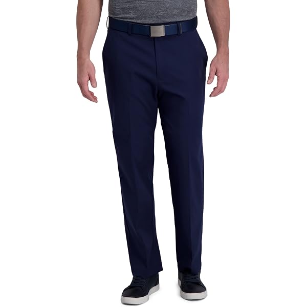 Haggar Men's Cool Right Performance Flex Classic Fit Pleat Front Pant-Reg.  and Big & Tall Sizes, Rich Black, 29W x32L at Amazon Men's Clothing store