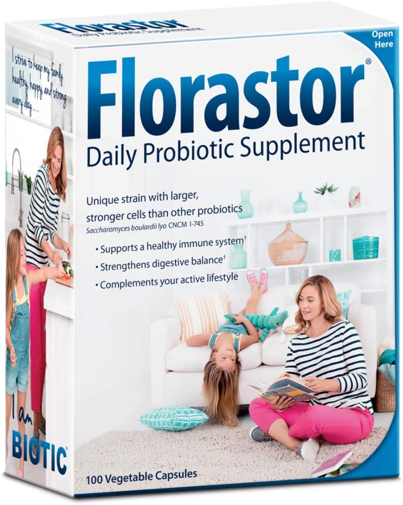 Florastor Daily Probiotic Supplement for Men & Women, 250 mg, 100 Capsules: Health & Personal Care