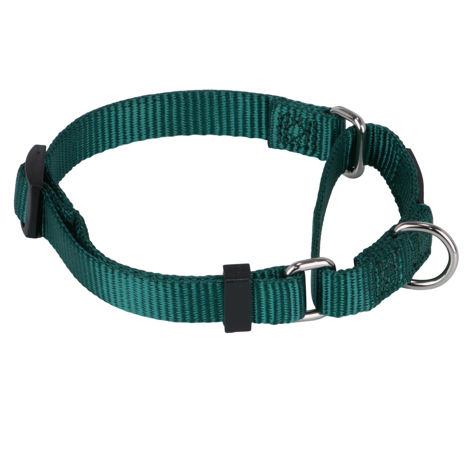 Hyhug Heavy Duty Nylon Not Escapable Martingale Dog Collar for Boy and Girl Dogs - Walking Training Daily Use. (Small, Dark Green)