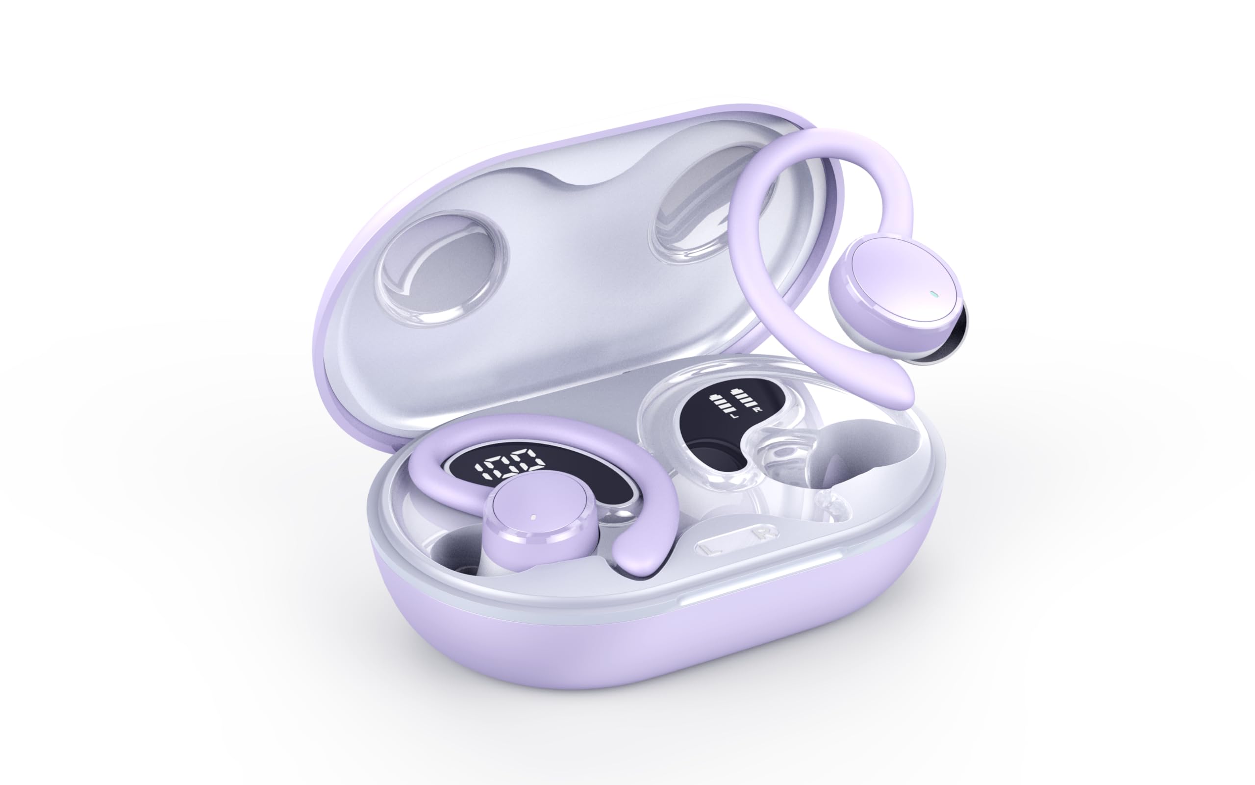 Matast Wireless Earbuds, Bluetooth 5.4 Headphones Sport with ENC Noise Cancelling Mic, Lavender