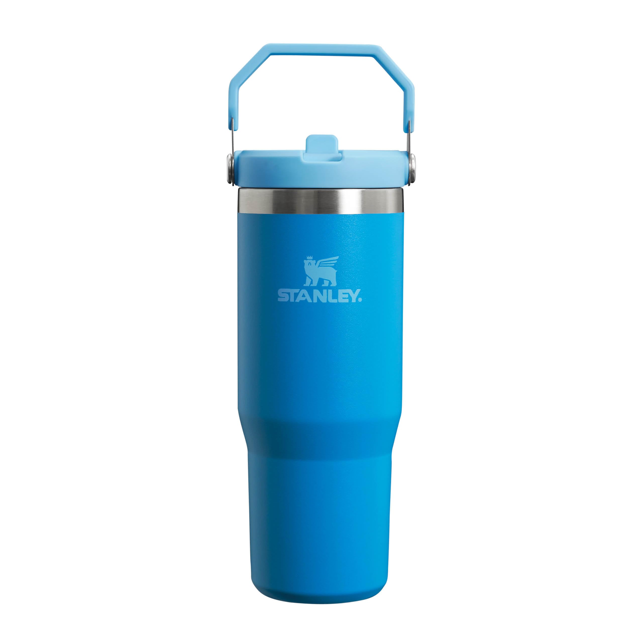 Stanley 1913 Flip Straw Tumbler Water Bottle with Straw 0.89L - Keeps Cold for 12+ Hours - Easy to Carry - Dishwasher Safe - Stainless Steel Thermal Flask - BPA-Free Travel Mug - Azure