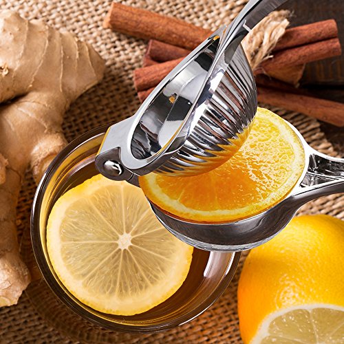 ACLUXS Premium Quality Metal Lemon Lime Squeezer - Manual Citrus Press Juicer (Silver)
