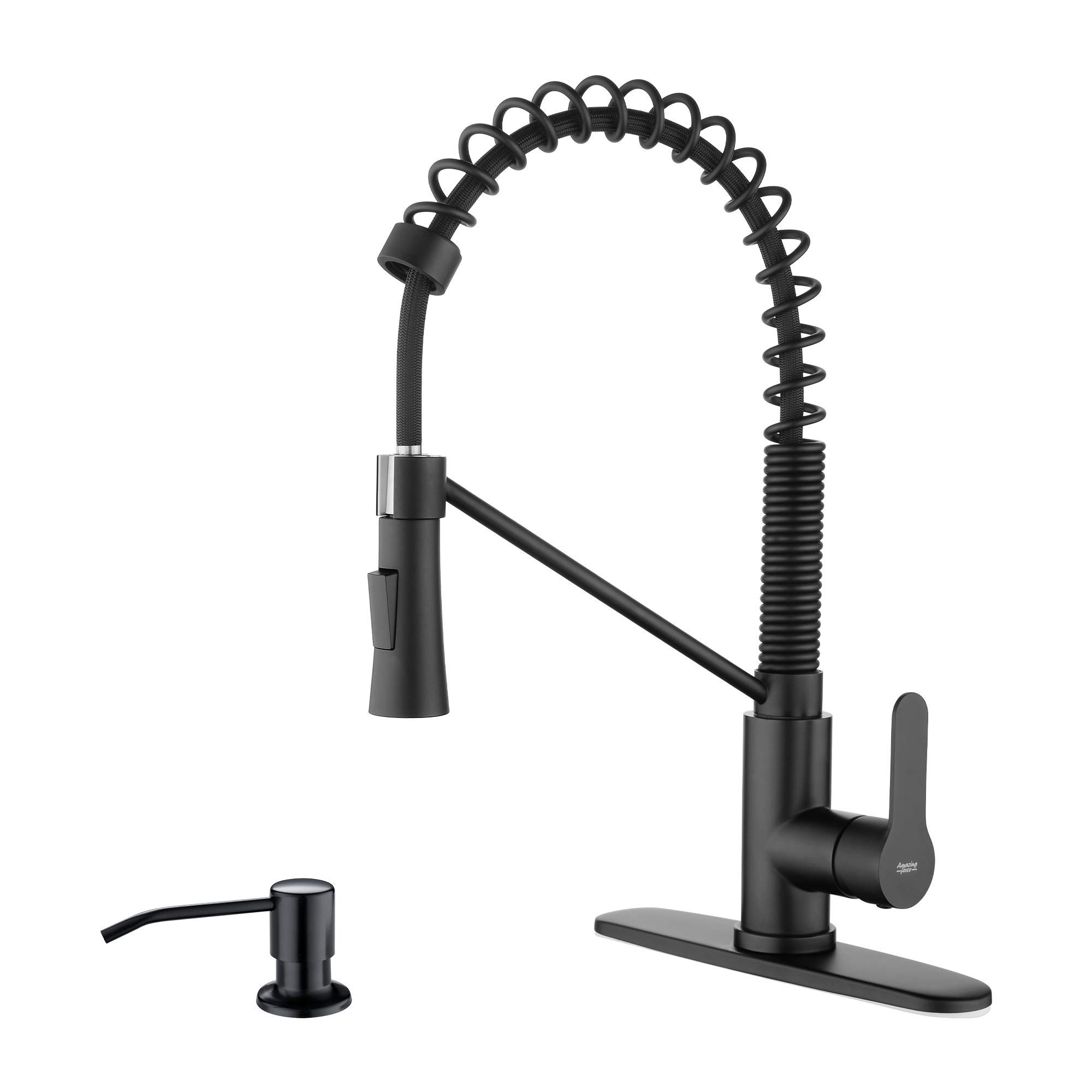 Buy AMAZING FORCE Black Kitchen Faucet with Soap Dispenser Single