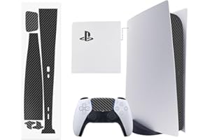 TALONGAMES PS5 Console Skin, Disk Version Host Middle Strip Sticker, Console Center Part Protection Strip Film, PS5 Middle Sticker Accessories Durable Scratch Resistant (Carbon Black)