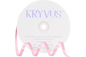 KRYVUS Rose Pink Satin Ribbon 1/4 inch X Continuous 100 Yards, Single Face Polyester Ribbon Perfect for Gift Wrapping, Flower Bouquet, Wedding Decor, Crafts, Bow Making, Sewing and More