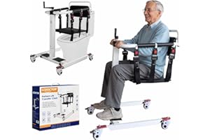 LCDOCTOR Patient Lift Transfer Chair, Wheelchair to Car Transfer Devices, Shower Lift Aids for Elderly,Lightweight Foldable with Cushion - Patient with Padded backrest