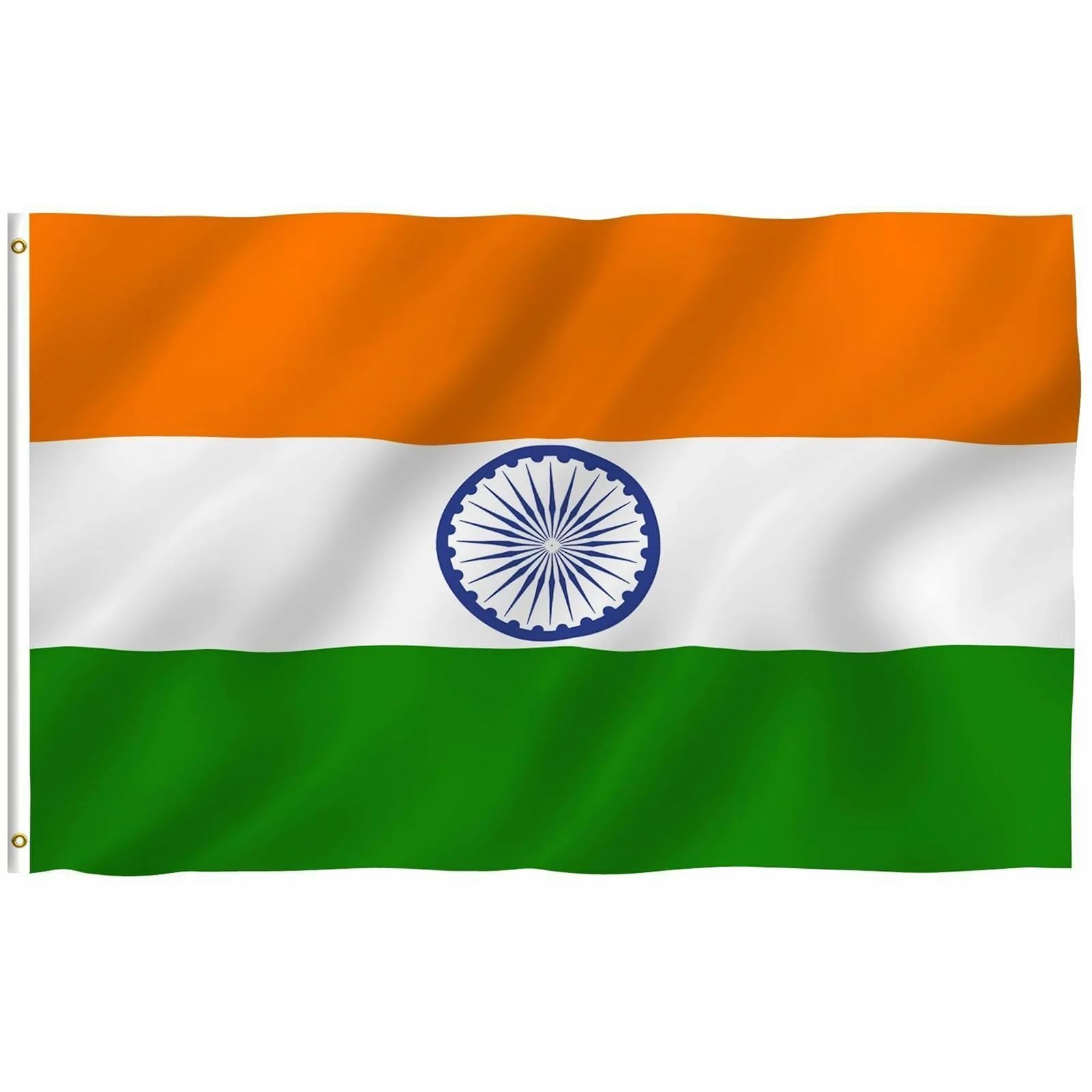 Cosymate India Flag Indian Flag Bharat Flag 3x5ft with Brass Grommets, Vivid Color, UV Fade Resistant, Canvas Header, Double Stitched, 90x150cm — image 1