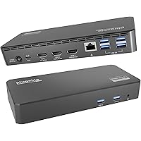 Plugable USB C Triple Display Docking Station with Laptop Charging, for Thunderbolt, USB4, or USB C Systems, Compatible with 