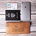 Borgasets Women's Wallet Leather RFID Blocking Ultra thin Envelope Ladies Purse Travel Clutch with ID Card Holder and Phone Pocket Brown