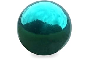 Plow & Hearth 52610-TL Stainless Steel Gazing Ball, Teal