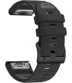 TopTen Cinturino di ricambio in silicone da 26 mm, compatibile con cinturino Garmin Fenix 7X/Fenix 5X/Fenix 6X/Fenix 3/Descent MK1/D2 Delta PX, Silicone