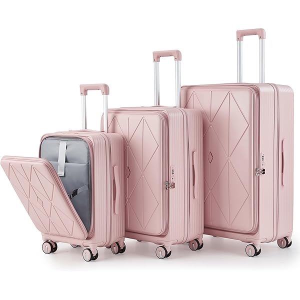 Amazon.com: Merax Luggage Sets 3 Piece,Front Open PC Hardshell