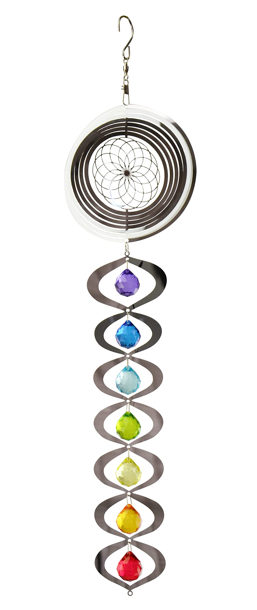 Red Carpet Studios 31095 Hanging Wind Spinner 7 Chakras Rainbow