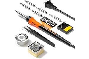 90W 110V LCD Soldering Iron, Soldering Iron Kit, 10-in-1 Soldering gun Tool, 5 Soldering Iron Tips, Solder Wire, Solder Paste