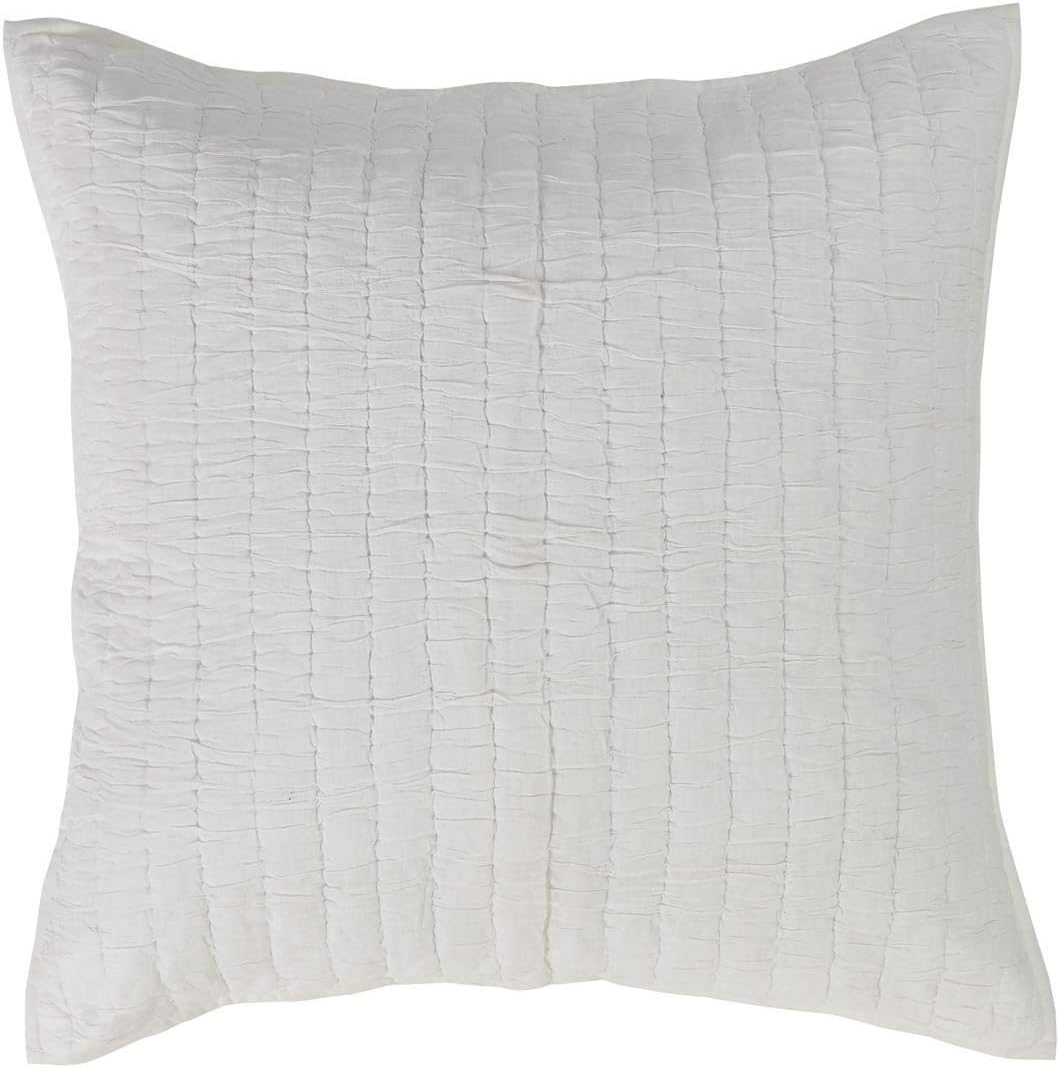 VHC Brands Farmhouse Boho & Eclectic Bedding-Rochelle Quilted Euro Sham, King, Creme
