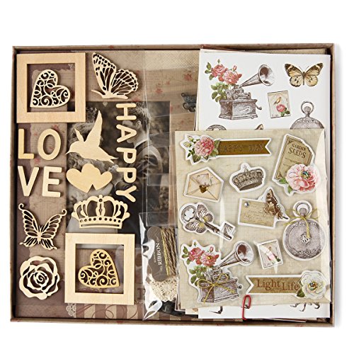 FaCraft Scrapbooking Kit,Wedding Scrapbook Kit with Protecters Pockets for Pages (10.5