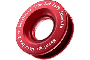 PEATOVIE Recovery Ring 66,000 lbs for Winch Snatch Compatible for SUV UTV ATV Off-Road Vehicle and Truck Pulley Towing Ring for Synthetic Rope and Soft Shackle - Red