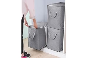 3-Pack Heavy-Duty Storage Bags with Zipper | Waterproof Moving & Travel Storage Organizers | Foldable Reinforced Handles for 
