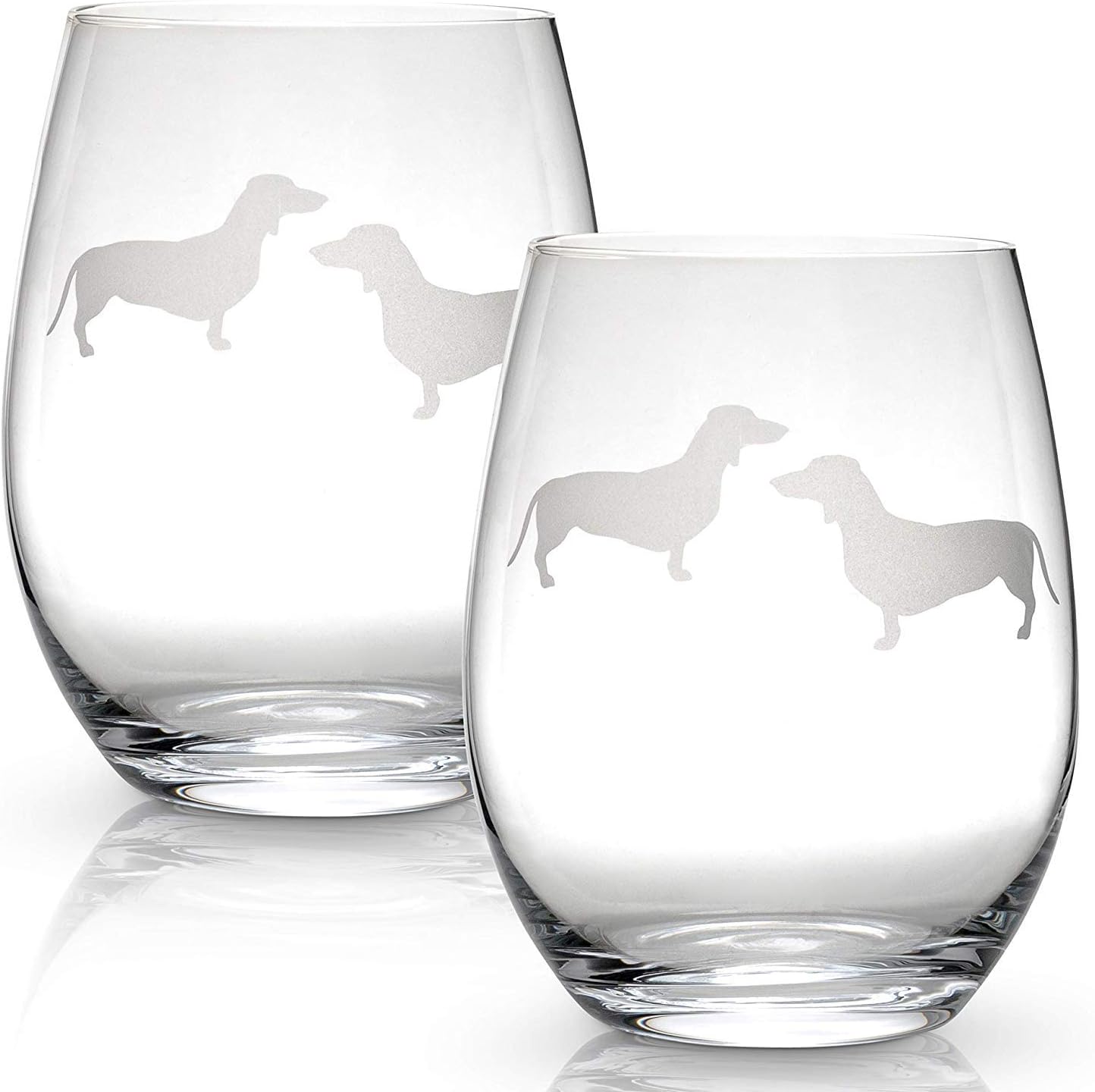 Dachshund Stemless Wine Glasses (Set of 2) Unique Gift for Dog Lovers