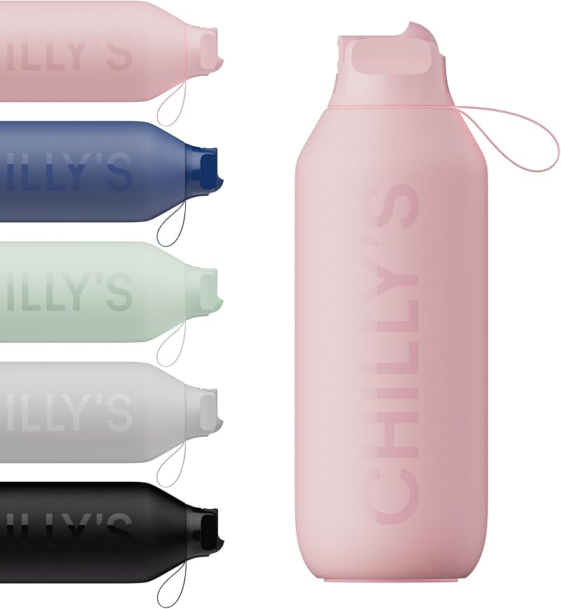Chillys Series 2 Flip Bottle 500ml Blush Pink with Sports Lid
