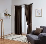 John Aird Blackout Curtains Chocolate 2 Panels 90 x 54 Inches Pencil Pleat view 2