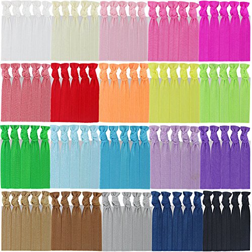 UPC 710882952570, QingHan Elastic Hair Ties Solid No Crease Ouchless Ponytail Holders Rubber Bands For Women Girls Teens and Kids Bows Accessories,100 Ties