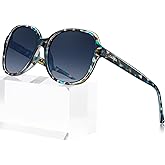 CARFIA Acetate Oversized Square Polarized Sunglasses for Women UV Protection Retro Trendy Big Shades