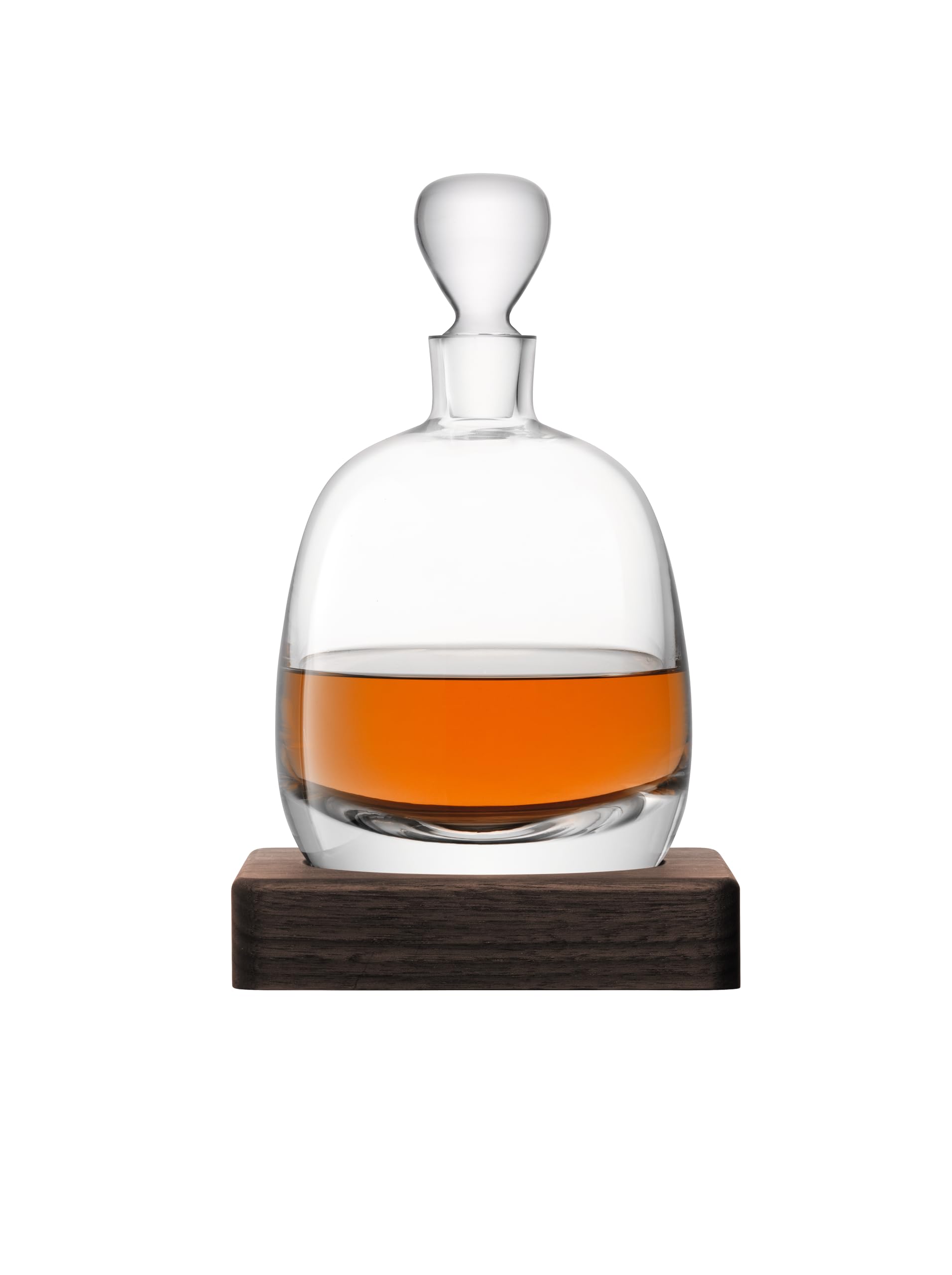 LSA Whisky Islay Decanter 1L Clear & Walnut Base | 1 unit | Handmade Glass and Wood | WH03