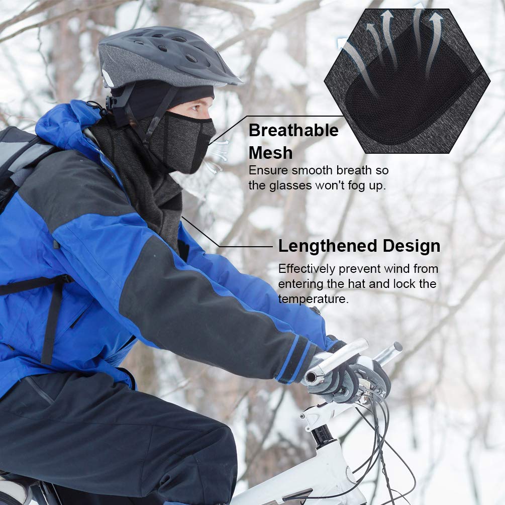 VBIGER Winter Balaclava Face Mask Windproof Ski Mask Cold Weather Face Mask for Men Women (Black)
