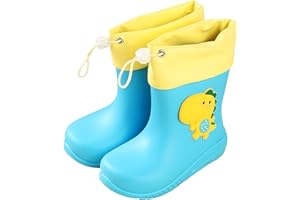 Boys Girls Dinosaur Rain Boots with Drawstring Toddler Waterproof Non Slip Rainboots Lightweight Dirty Proof Shoes