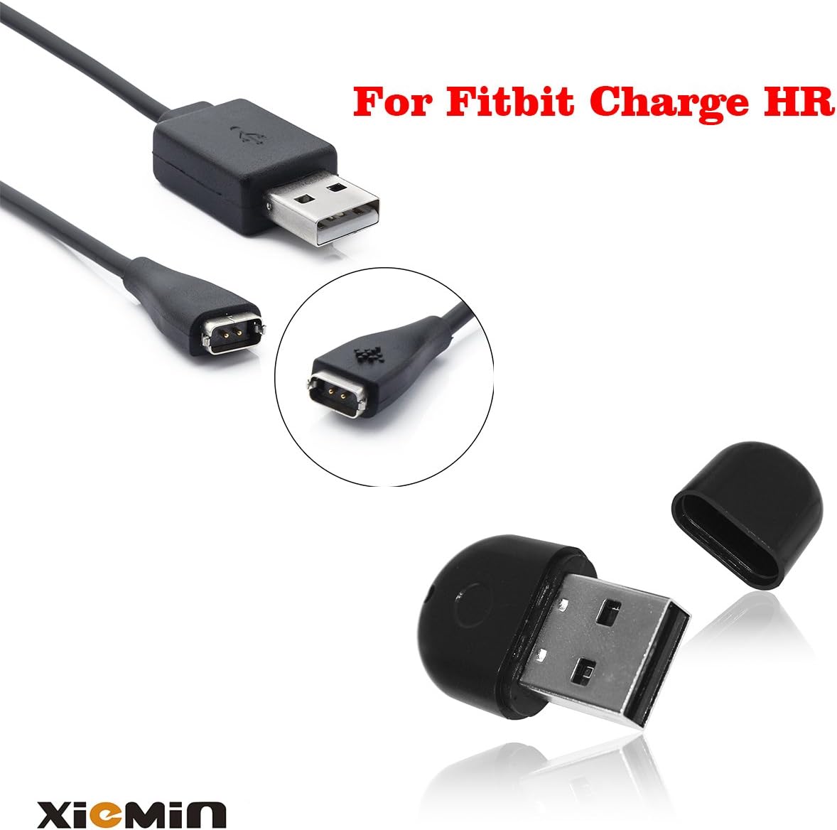 Xiemin Replacement Charging Cable and Bluetooth USB Wireless Sync Dongle for Fitbit Charge/Charge HR/Surge/Flex/Force Activity Monitor Trackers (Charge HR Cable+Fitbit Dongle)