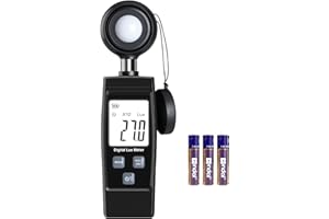 LEERCHUNAG Light Meter, Handheld Lux Meter for Photography Grow Plants Led, Digital Photometer Illuminance Meter Range up to 200,000 Lux, Photo Illuminance Sensor with MAX/MIN Data Hold