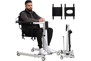 Hurchen Electric Patient Lift Transfer Chair, Foldable Transfer Lift Chair Patient Lift for Car, Transfer Chair for Elderly and Disabled, Wheelchair to Car Transfer Devices, Height/Width Adjust