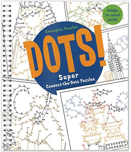 Super Connect The Dots Color Changing Numbers Puzzles Book with 6 Pencils