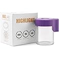 LEWOT Light-Up LED Transparent Glass Air Tight Storage Jars Magnifying Viewing Jar (Purple)