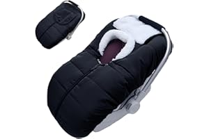 MORNYRAY Winter Baby Car Seat Cover, Carseat Cover for Baby Seat or Stroller, Windproof Warm Infant Car seat for Newborn Keep Babies Warm Bunting Bag (Black)