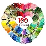 Homder Embroidery Thread Friendship Bracelet String - 100 Skeins Premium Rainbow Color Embroidery Floss, Crafts Floss, 100％Cotton