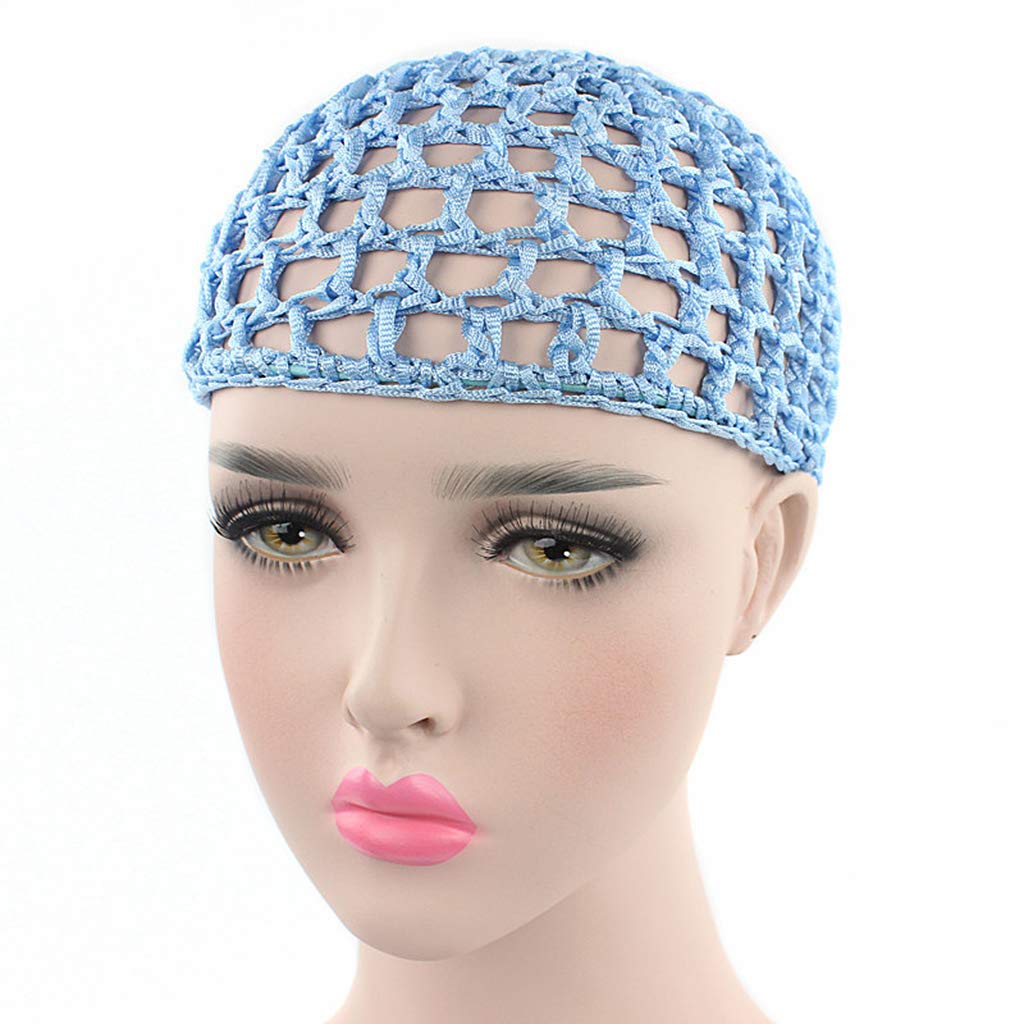 Polyester 1# Red Schal und Nacht einfarbig 54cm-60cm 21.25in-23.62in Turban JOYKK Damen Netz-Haarnetz H/&auml;kelm/&uuml;tze